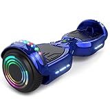 Hoverstar Bluetooth Hoverboard with LED Wheels Chrome Color Self Balance Scooter for Kids, Teenager (Chrome Blue)