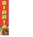 GLOBAL ADVERTISING SOLUTIONS Food and Restaurant Boomer Rectangle Feather Flag Eye Catching Banner Sign for Business and Marketing replacement Flag only without pole kit (Birria Red)