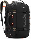 Tolaccea Travel Backpack for Men Women, 40L-50L Carry On Backpack with Wet Dry Compartment, TSA Approved Laptop Daypack Fits 15.6", Convertible Expandable Large Rucksack Duffel Bag for Work Travel
