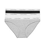 Calvin Klein Carousel Logo Cotton Stretch Bikini Panties, Multipack, Black/White/Grey Heather, Medium