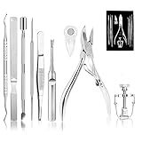 Ingrown Toenail Tool Kit (9PCS), Professional Toe Nail Clipper Set for Ingrown & Thick Nail, Stainless Steel Ingrown Toenail Kit, Surgery Grade Manicure Pedicure Tool by Dualeco