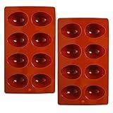 8-Cavity Easter Egg Shape Silicone Molds, 2Pcs Food-grade Baking Supplies for DIY Cake Decoration, Chocolate, Candy, Jello, Pastry, Muffin, Bread, Ice Cube