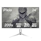 Pixio PX248 Wave White 24 inch 200Hz Refresh Rate FHD 1080p Resolution Fast IPS Panel 1ms GTG Response Time White Gaming Monitor with Adaptive Sync
