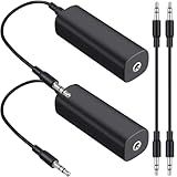 DKARDU 2 Pack Ground Loop Noise Isolator, Eliminate Annoying Buzzing Noise, 3.5mm AUX Noise Filter for Car Audio Systems, Home Stereos, Guitar Amplifiers, with 3.5mm Audio Cable