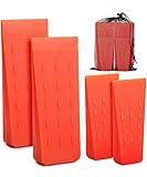 UNCO- Tree Felling Wedges with Spikes, 4Pack, 5.5" & 8" Wedges with Storage Bag, Splitting Wedge, Plastic Wedges, Logging Tools and Equipment, Chainsaw Wedges for Trees