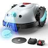 YARDCARE V100 Robot Lawn Mower with HD Vision Navigation, Smart Obstacle Detection, Collision Sensors, Adjustable Cutting Height, Low-Noise Operation—Perfect for Small Lawns up to 1,600 sq ft.