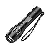 Ultra-Bright Flashlights, 2000 Lumens XML-T6 LED Tactical Flashlight, Zoomable Adjustable Focus, IP65 Water-Resistant, Portable, 5 Light Modes for Indoor and Outdoor,Camping,Emergency,Hiking (1 Pack)