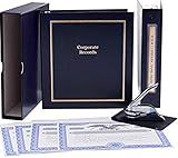 Corporate Kit (Black) - Binder, Slipcase, Minutes & Bylaws, Stock Certificates, Index Tabs & Metal Corporate Seal