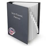 TRS Legacy Planning Portfolio | Important Documents Organizer Binder Kit, Family Emergency Organizer for Medical, Insurance, Passwords & Pets, 1.5" D-Ring with Pre-Labeled Tabs | Charcoal Gray Linen