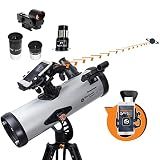 Celestron StarSense Explorer LT 114AZ Newtonian Smartphone Guided Telescope | Smartphone App Sky Navigation, Manual Reflector Telescope, Beginner Deep-Sky Telescope, Bright Celestial Views, Portable