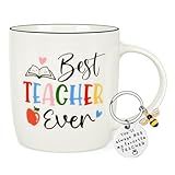 YHRJWN Teachers Appreciation Gifts, Teacher Gifts for Women, Best Teacher Ever Mug, Thank You Teachers Gift for Graduation End of Year Christmas Birthday, 12 Oz