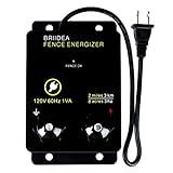 Briidea 2-Mile Electric Fence Energizer for Preventing Wild Animals Intruding 8 Acres Output Voltage 5000 V 0.1Joule