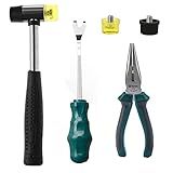 5pcs Upholstery Tacks Tools, Double-Faced Upholstery Mallet with 2 Replacement Rubber Heads,Tack Lifter,and Removal Pliers for Sofa, Chair, Bed and Other Furniture (Upholstery Tacks Tools)