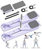 PENGYOUNG Pilates Board, 12 in 1 Mini Plilates Reformer Set, Multifuncional Portable Pilates Reformers Board for Home Workout, Free Combination 100+ Exercise Mode (Purple)