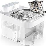 HAPAW Cat Water Fountain, Wastewater Separation & No Filter Cotton, Pet Water Dispenser with 101oz/3L Large Capacity Tank, Wireless Automatic Water Fountains for Cats Indoor Cat Watering Supplies