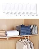 ZORCOR Clear Acrylic Shelf Dividers, Closet Shelf Divider and Closet Separator for Organization in Bedroom, Kitchen and Office Plastic Shelves 8 PCS