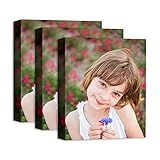 YK artwood Custom Canvas Upload Images- Custom Canvas Prints with Your Photos 6x8 inch 3 Pack-Personalized Canvas Pictures for Kid Lover Pet Family -Canvas Framed