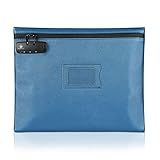 KOSMCCO Heavy Duty Notary Supply Bag with Lock, 13.6 x 10 Inches for All Notary Journal, Stamp, Embosser, Ink Pad and Valuables Storage (Navy Blue, L)