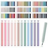 MotiMind Book Annotation Kit with 1800 Pcs Book Annotation Tabs and 12 Pcs Aesthetic Highlighters Morandi Page Flag Marker Sticky Note Index Tabs for File Classification School Office (Pastel Style)