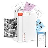 ORGBRO Sticker Printer Machine, X3 Mini Printer Print Pods Portable Thermal Inkless Sticker Maker, 3-Inch 300 DPI Bluetooth Pocket Printers for Smartphones, Notes, Journal, Photos, DIY, Kids Gift