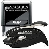 Massachusetts Notary Public Stamp and Seal Kit - Rectangular Self-Inking Stamp and Hybrid Embosser, 1-5/8 Inch - Ideal for MA