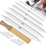 N NOROCME 12 PCS Blending Stumps and Tortillions Paper Art Blenders with Sandpaper Pencil Sharpener Pointer for Student Artist Charcoal Sketch Drawing Tools