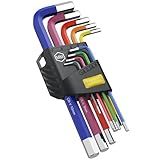 AMTOVL Hex Key Set, 9PCS Metric Allen Key Set, 1.5-10MM, Anti-Slip Long Hex End Hex Wrench Set, Color Coding Hex Key Set for Vehicle, and Bicycle Repairs