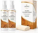 Seyava - Sauna Cleaner Kit – 2-Pack (2 × 3.3 fl oz) Ready-to-Use Eucalyptus Spray + Microfiber Cloth – Natural Sauna Wood Cleaner & Deodorizer for Maintenance, Traditional & Infrared Saunas
