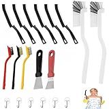 19Pcs Crevice Cleaning Brush Set, Hard Bristle Cleaning Brush，Multi Purpose Gap Brush for Kitchen,Bathroom, Window Tracks,Corner, Sink, Cup. Home Essentials Scrub Cleaning Tools