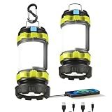 2 Pack LED Camping Lantern Flashlight Rechargeable, Consciot Camping Lights with 6 Light Modes, 3600mAh Portable Battery Pack, IPX4 Waterproof, USB C, Torch for Hurricane, Emergency, Survival Kits