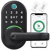 Smart Door Handle Lock with Keypad: Yamiry Fingerprint Smart Knob - Keyless Entry Digital Lock for Front Door - Deadbolt with APP - Generate Passcode Remotely - DIY Installation