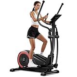 UMAY Elliptical Machine for Home, Elliptical Exercise Machine with 8 Levels Resistance & Pulse Rate Grips, Silent Magnetic Elliptical Trainer with 15.5" Stride and LCD Monitor, 350LBS Weight Capacity