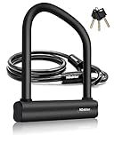 NDakter Bike Locks Heavy Duty Anti Theft, Bicycle U Lock for Ebike, 18mm Shackle, 6FT Steel Security Cable with 3 Keys for Electric Escooter, Motorcycle, Moped, Dirt-Bike, Tri-Bike Wheel Lock Sturdy