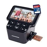 Magnasonic All-in-One 24MP Film Scanner with Large 5" Display & HDMI, Converts 35mm/126/110/Super 8 Film & 135/126/110 Slides into Digital Photos, with Bonus 32GB SD Card (FS71)