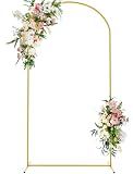 Wokceer 7.2FT Arch Backdrop Stand Gold Metal Wedding Arch Backdrop Stand