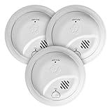 First Alert SMI100, Battery-Operated Smoke Alarm, 3-Pack