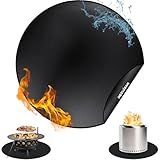 36" Fire Pit Mat for Solo Stove Bonfire, 3-Layer Heat Resistant Fireproof Under Grill Mat, Double-Sided Silicone Deck & Patio Protector, Round BBQ Mat, Easy to Clean Reusable