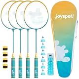 Badminton Rackets Set of 4, Lightweight & Beginners Badminton Racquets