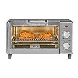 BLACK+DECKER Crisp 'N Bake Air Fry Countertop Convection Toaster Oven, Medium Capacity, 4-Slice, 5-in-1, Fits 9” Pizza, 30-Min Timer, Bake, Broil, Air Fry, Toast, Keep Warm, Stainless Steel