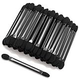 JOCEMY 50 PCS Professional Disposable Dual Side Sponge Eyeshadow Brush, Double Head Eye shadow Brushes Makeup Applicator Cosmetic Tools(Length: 9.5 cm, Flat Handle, Black)