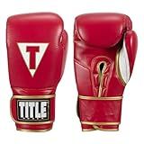 Title Boxeo Mexican Leather Training Gloves Quatro (Red/White, 16 oz)