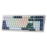 Redragon K686 PRO 98 Keys Wireless Gasket RGB Gaming Keyboard, 3-Mode Win/Mac Mechanical Keyboard w/5-Layer Noise Dampening, Dedicated Knob Control & Hot-Swap in Linear Red Switch, Blue Himmel Color