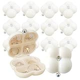 12 Pack Small Jewelry Box, Mini Travel Jewelry Case Bridesmaid Proposal Box, Cloud-Shaped Earring Storage Box, Earring Organizer Box Bulk, Portable Travel Jewelry Holder Travel Accessories (12, White)
