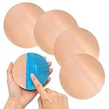 4 Pcs 99.9%+ Pure Round Copper Sheet, Bird Bath Copper Discs, Diameter 4'', 24 Gauge(0.5mm) Thickness, No Scratches, Film Attached Round Copper Plates