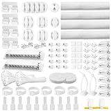 [313Pcs] Cable Management Kit, 67 Adhesive Cable Clips, Topavatop Desk Cord Organizer, 22 Reusable Cable Strap, 4 Cable Sleeve Split, 200 Nylon Cable Zip Ties with 20 Mounts for TV Office Home, White