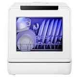 EUHOMY Countertop Dishwasher Portable with 8 Programs, 5L Built-in Water Tank, 167℉ High-Temp, No Hookup Needed, Portable Dishwasher with Slef-Clean/Baby Care/Air Dry/Quick/ECO/Fruit/Normal Mode