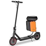 Folding Electric Scooter for Adults with Seat - 19MPH & 21-Mile Range, 350W Motor, 8.5" Solid Tires with App Control & Dual Brake System - UL2272 Certified Commuter E-Scooter with Storage Bag