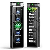 136GB AI Voice Recorder, TIMMKOO Digital Voice Recorder with Playback, Offline Transcribe and Online Summarize/Mindmap/Translation Base on AI Technology, Voice Activated Audio Recorder (Silver)