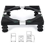Nefish Mini Fridge Stand Universal Raised Base Adjustable Refrigerator Stands with 4 Strong Feet Washing Machine Pedestal Multi-Functional Bases for Dryer (Black)