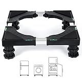 Nefish Mini Fridge Stand Universal Raised Base Adjustable Refrigerator Stands with 4 Strong Feet Washing Machine Pedestal Multi-Functional Bases for Dryer (Black)